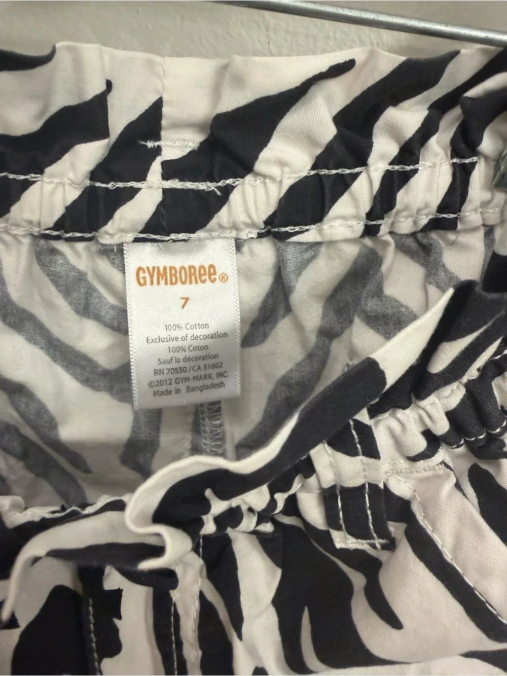 Zebra Print girls Gymboree size  7 Casual Shorts - Black & White